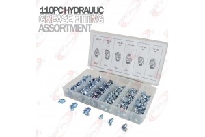  110PC SAE Hydraulic Grease Fitting Assortment Set Lube Lubrication Zerk Fittings
